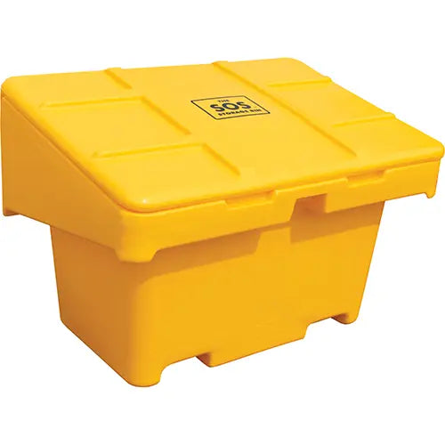 Techstar Plastics Inc Salt Sand Container SOS™, With Hasp, 48" x 33" x 34", 18.5 cu. Ft., Yellow