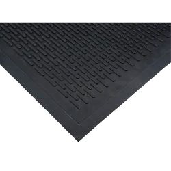 Low-Profile Matting, Rubber, Scraper Type, Solid Pattern, 3', 5' x Black
