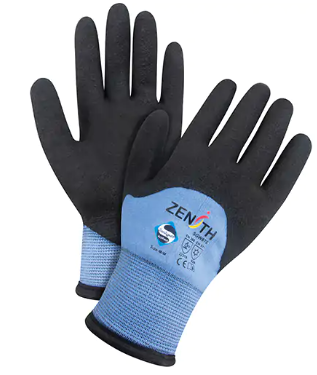 ZX-30° Premium Coated Gloves, X-Large, Foam PVC Coating, 15 Gauge, Nylon Shell