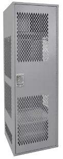 Gear Locker with Door, Steel, 24" W x 24" D x 72" H, Grey