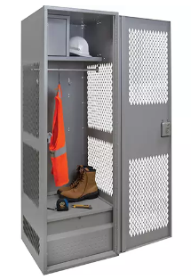 Gear Locker with Door, Steel, 24" W x 24" D x 72" H, Grey