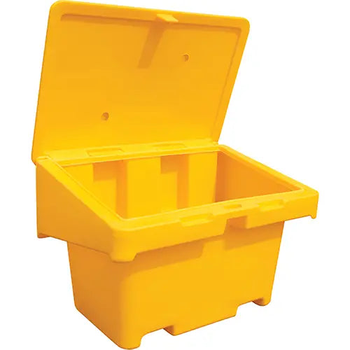 Techstar Plastics Inc  Salt Sand Container SOS™, With Hasp, 48" x 33" x 34", 18.5 cu. Ft., Yellow