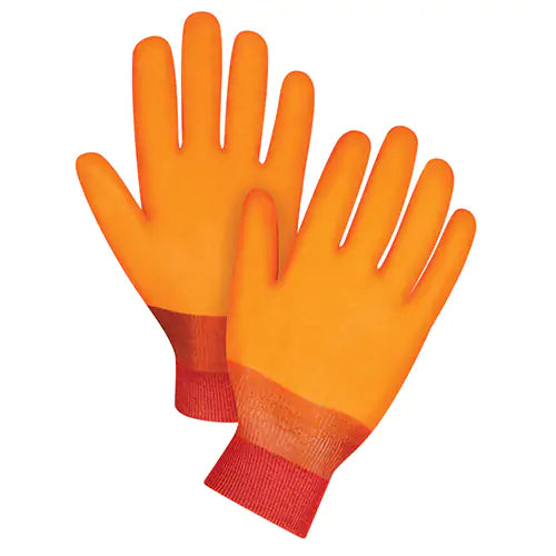 ZENITH SAFETY PRODUCTS  Winter Lined Gloves, Size Large/9, 12" L, PVC, Foam Fleece Inner Lining, Winter Weight