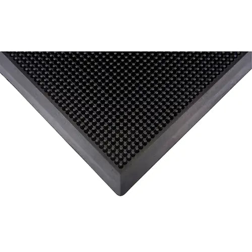 Outdoor Entrance Matting, Rubber, Scraper Type, Textured Pattern, 2-1/3', 3-5/6' x Black
