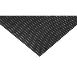 ZENITH Wide-Ribbed Matting, Wiper, 3' x 75' x 1/8", Black