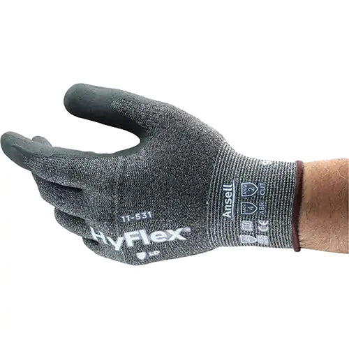 ANSELL  HyFlex™ Cut Resistant Coated Gloves, Size 7, 18 Gauge, Nitrile Coated, Intercept™ Shell, ANSI/ISEA 105 Level 2/EN 388 Level 3