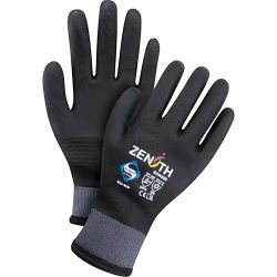 ZX-30° Premium Coated Gloves, Large, Foam PVC Coating, 15 Gauge, Nylon Shell