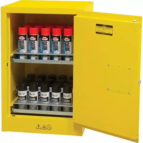 ZENITH SAFETY PRODUCTS  Flammable Aerosol Storage Cabinet, 12 gal., 1 Door, 23" W x 35" H x 18" D